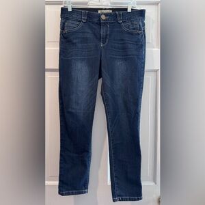 Democracy Size 8 Jeans.
Darker navy blue indigo jeans. Ab solution. Stretch.